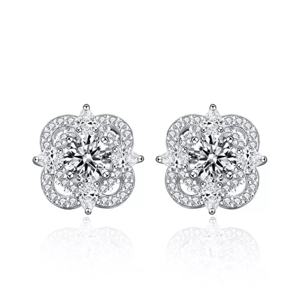925 Sterling Silver Moissanite Stud Earrings