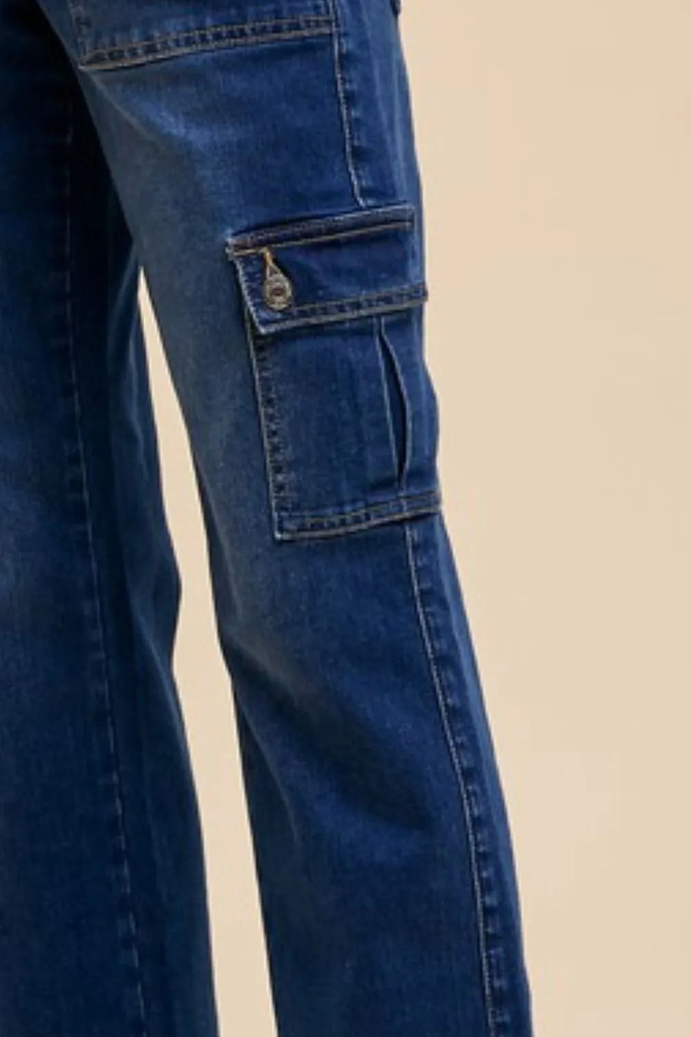 Annie Wear Straight Leg Jeans with Cargo Pockets