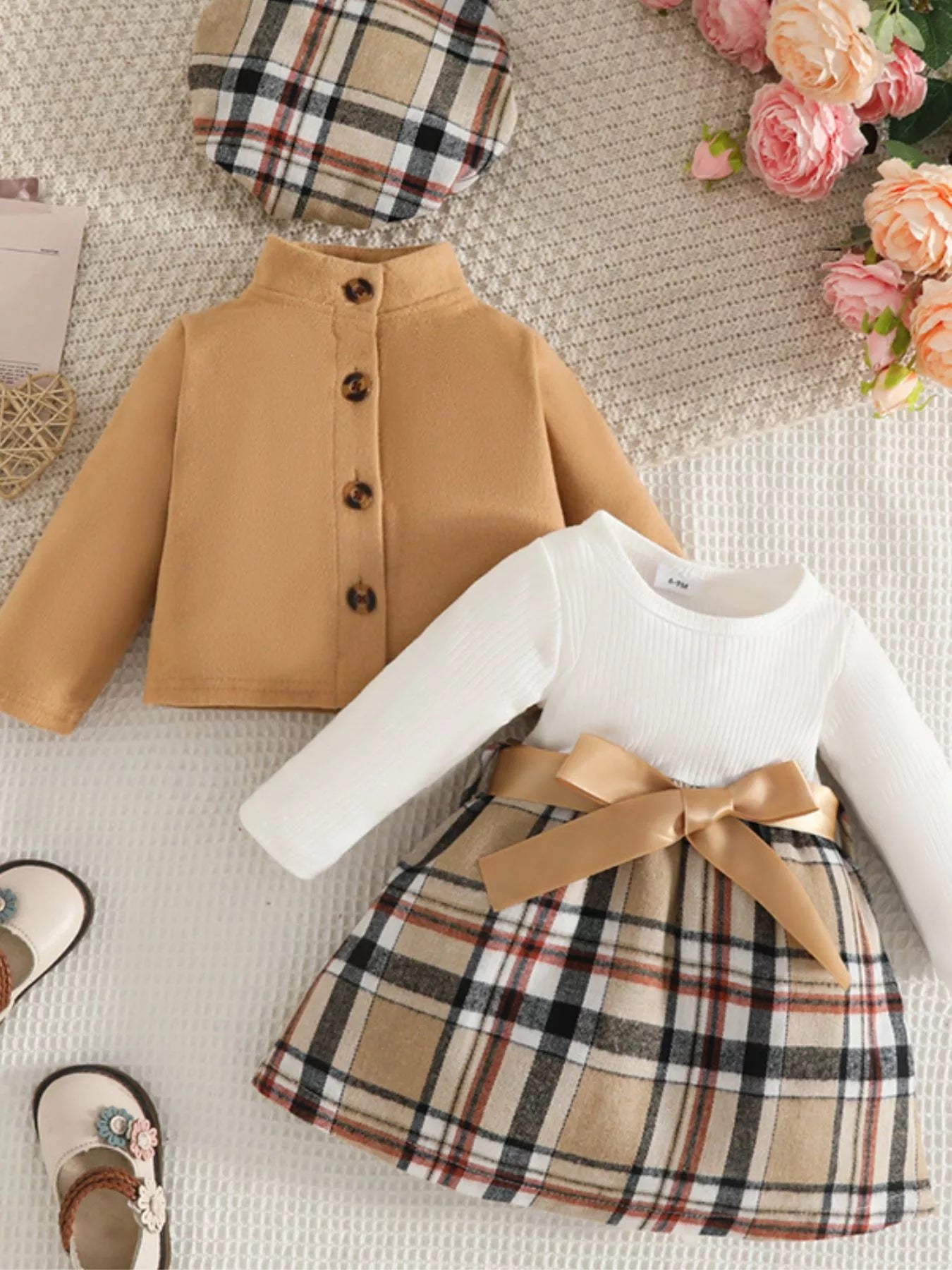 Children's Plaid 3-Piece Outfit Set