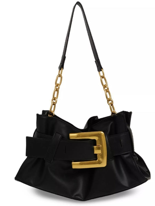 Buckle Accent Shoulder Bag