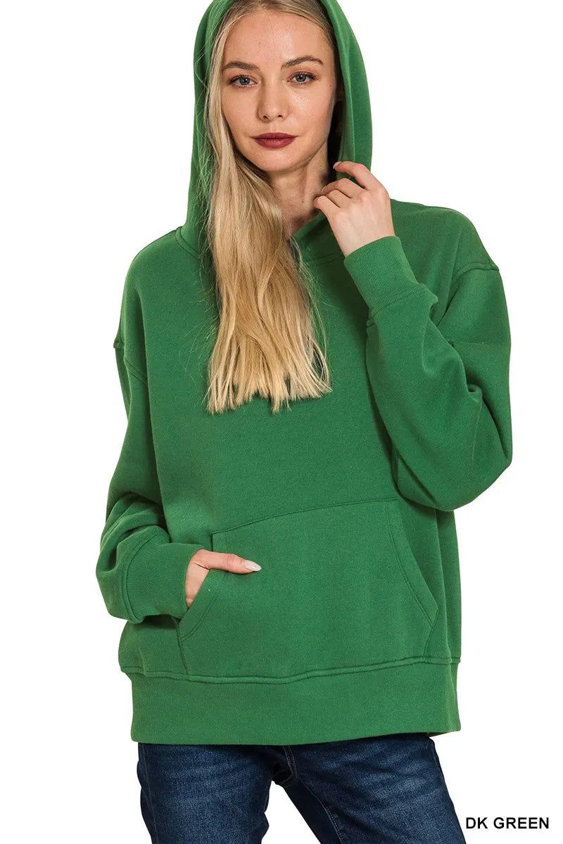 Zenana Fleece Kangaroo Pocket Hoodie