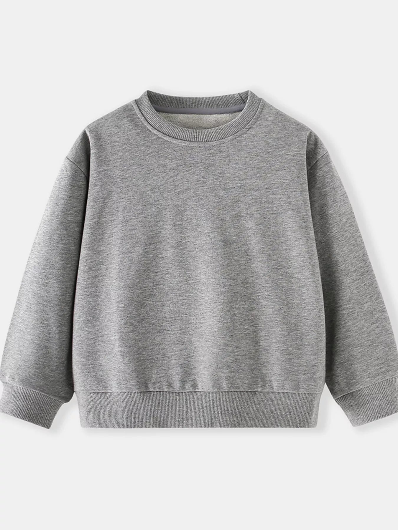 Children's Casual Solid Color Crew Neck Sweatshirt