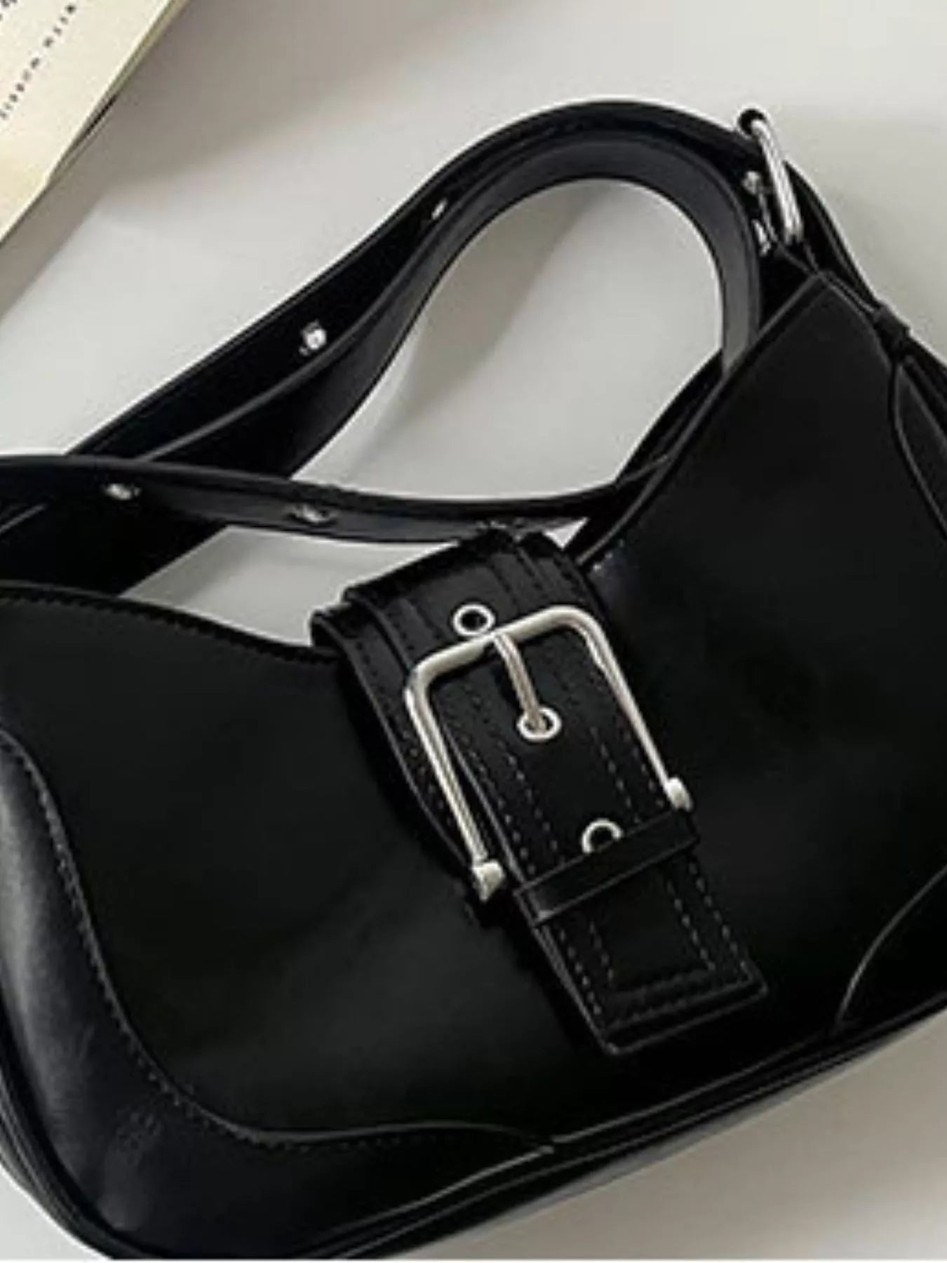 Buckle Adjustable Strap Shoulder Bag