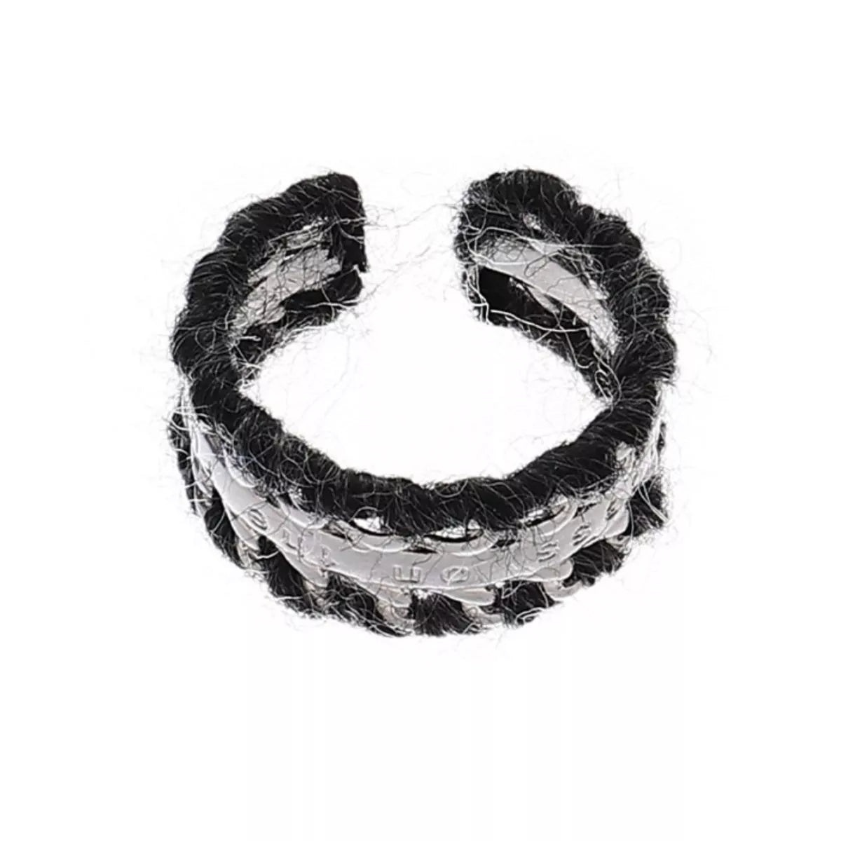 Brass Yarn-Wrapped Open Ring