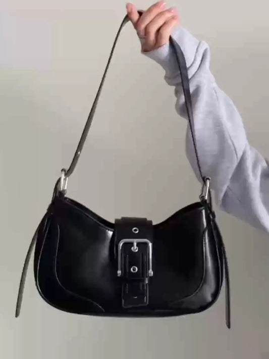 Buckle Adjustable Strap Shoulder Bag