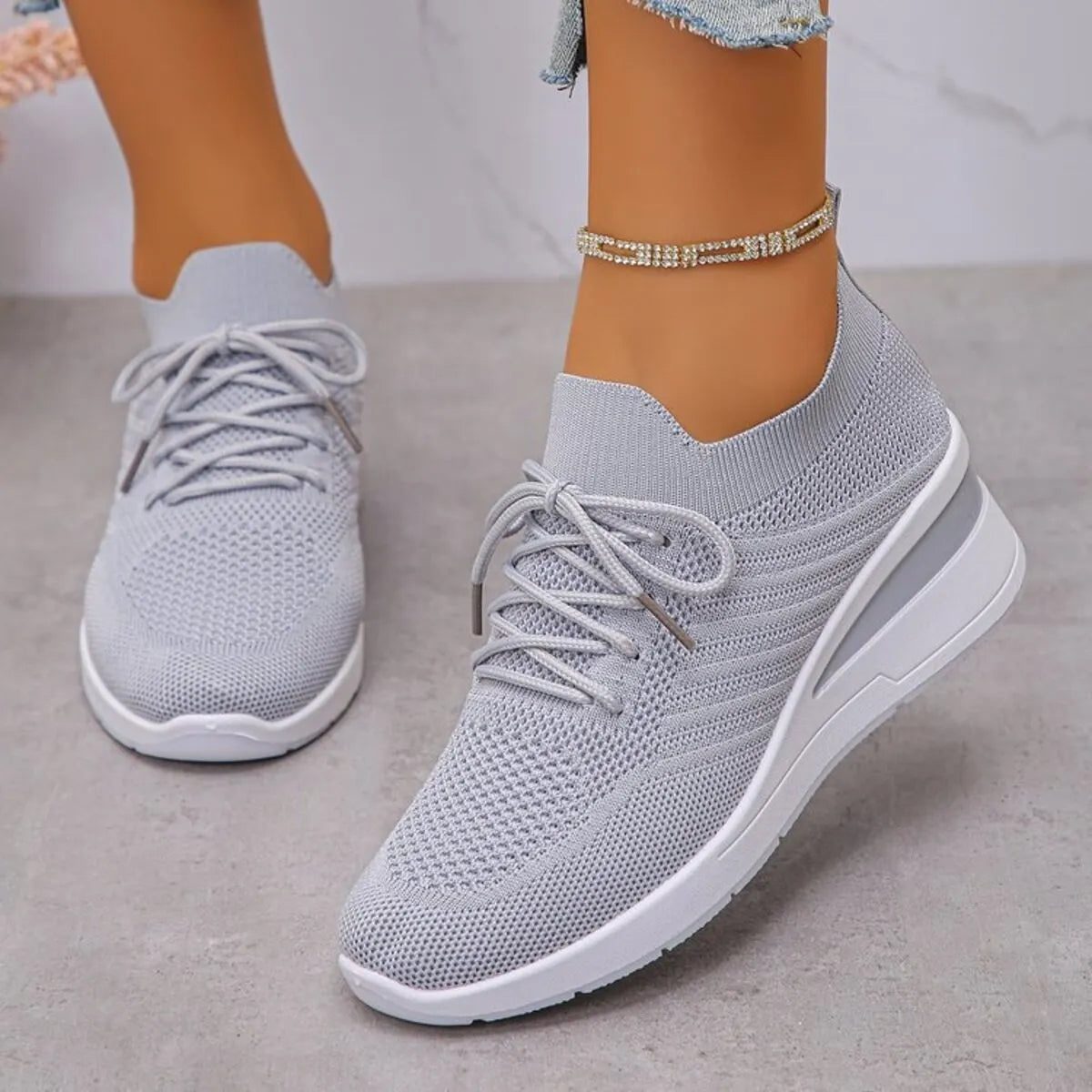 Lace Up Wedge Athletic