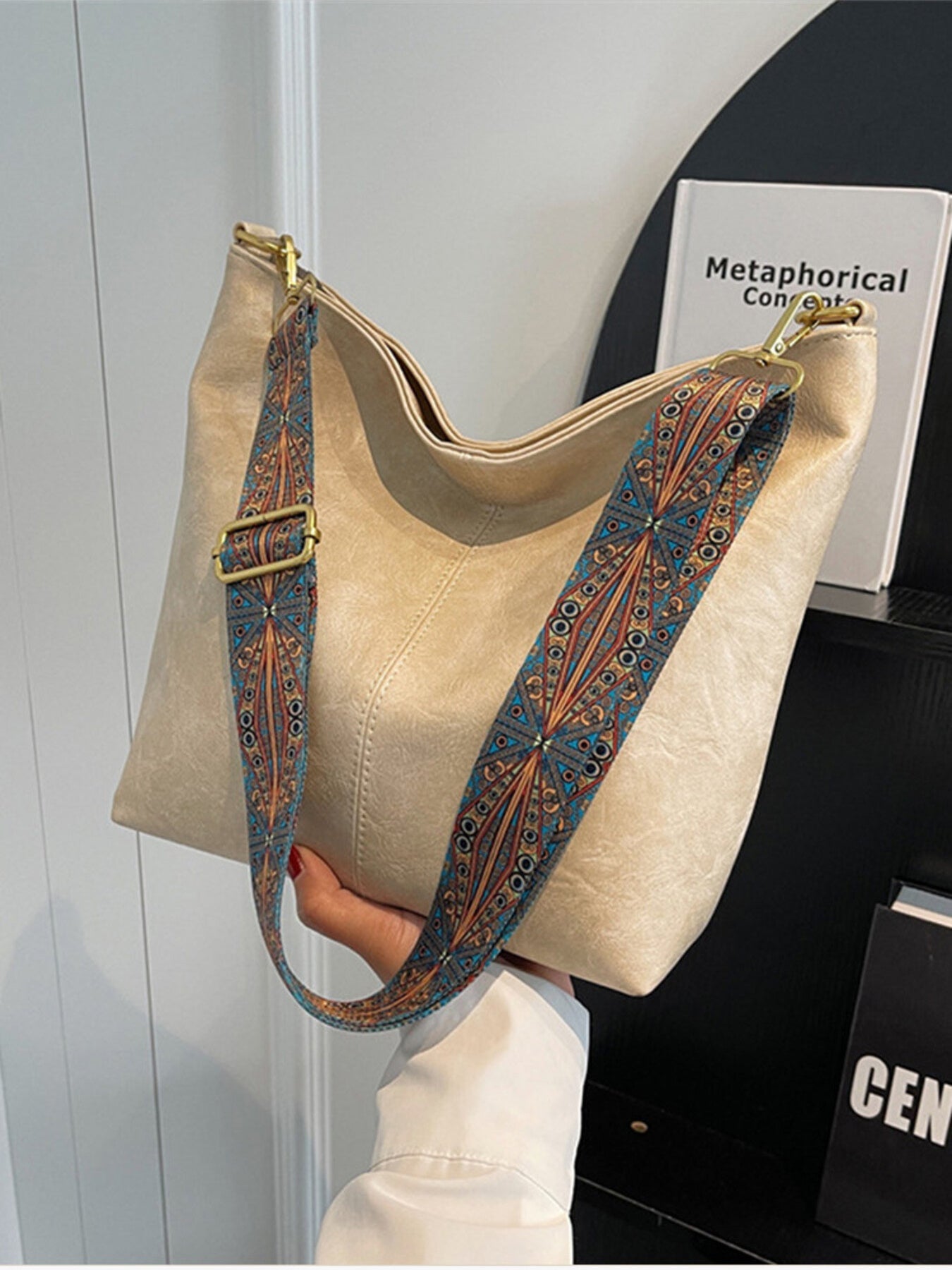 Boho Chic Wide Strap Shoulder Bag