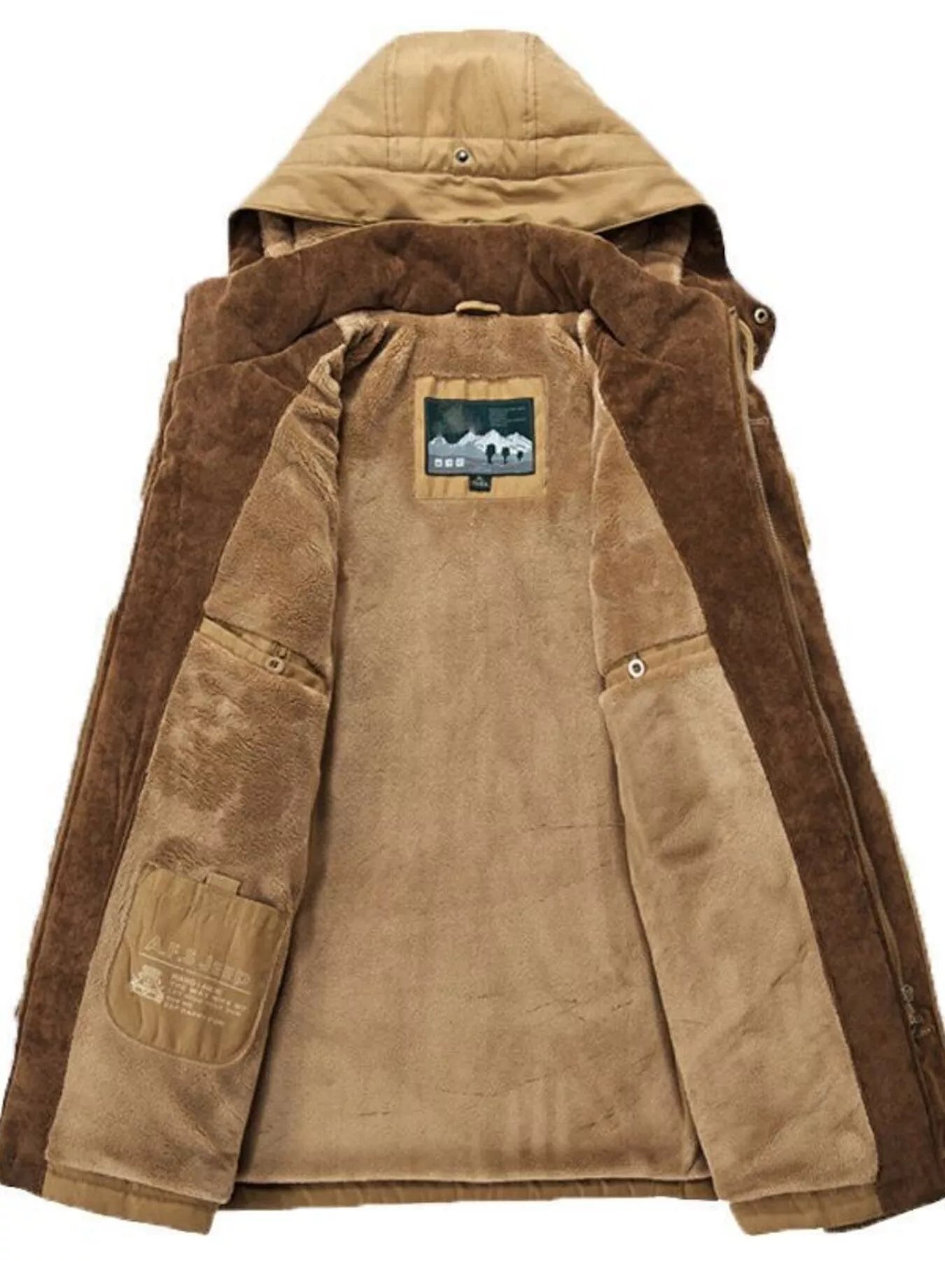 Men's Plus Size Zip Up Hooded Winter Coat