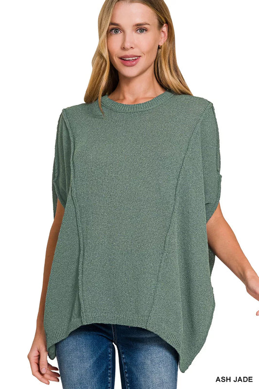 Zenana Drop Shoulder Short Sleeve Knit Top