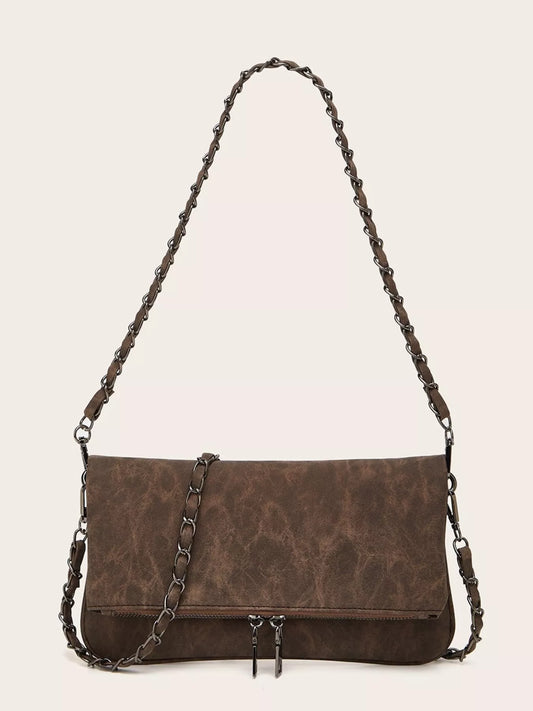 PU Leather Chain Strap Shoulder Bag