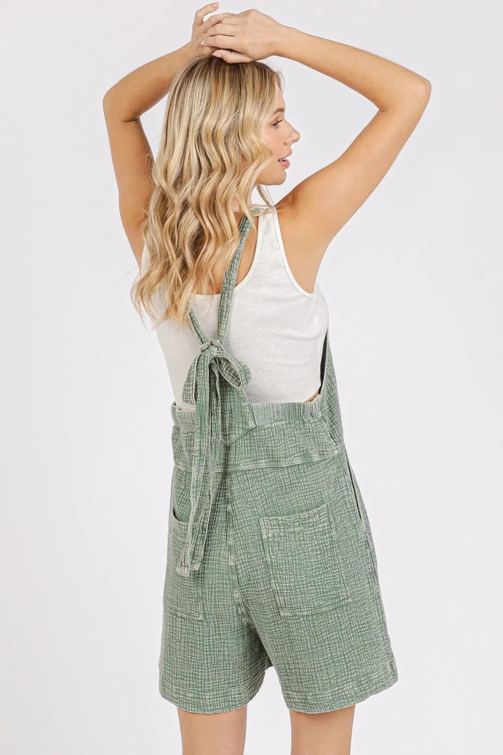 Mittoshop Textured Knotted Wide Strap Overalls