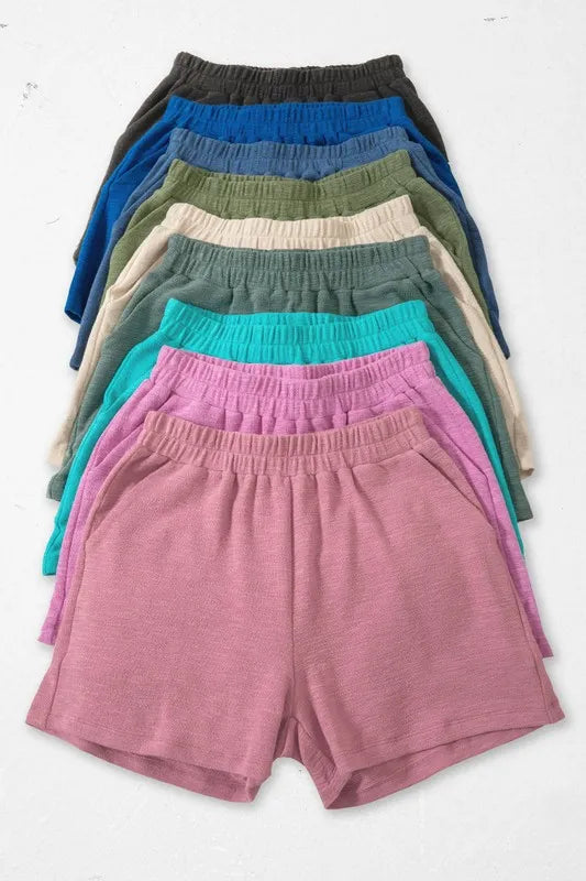 Zenana Cotton Slub Short Pants