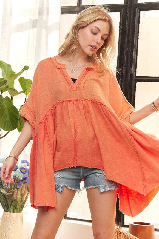 ADORA Oversized Mineral Washed Flare Top