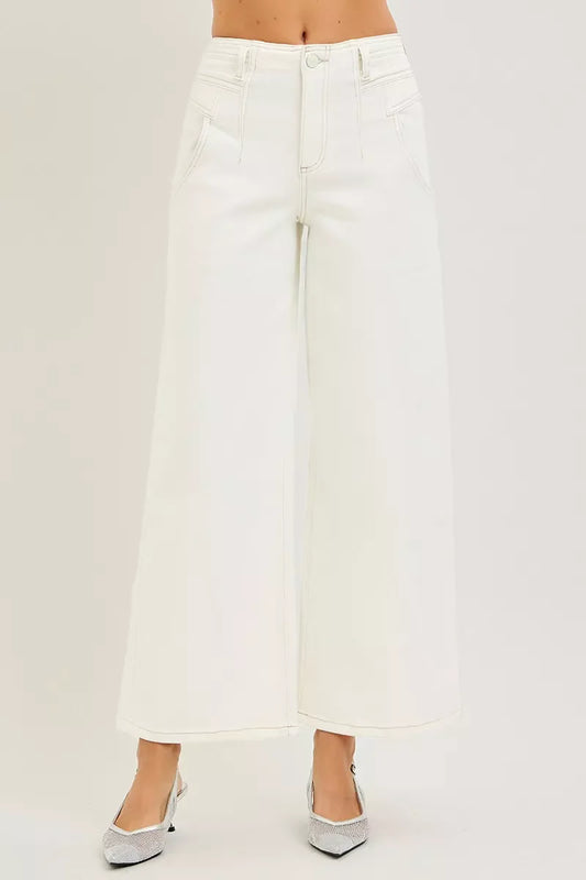 RISEN High Rise Ankle Wide Pants