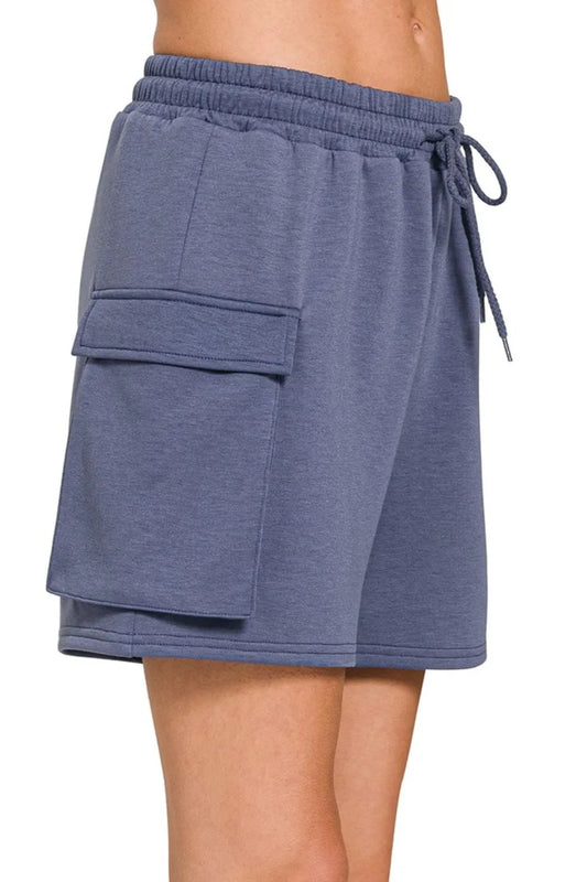 Zenana Scuba Thigh Pocket Shorts