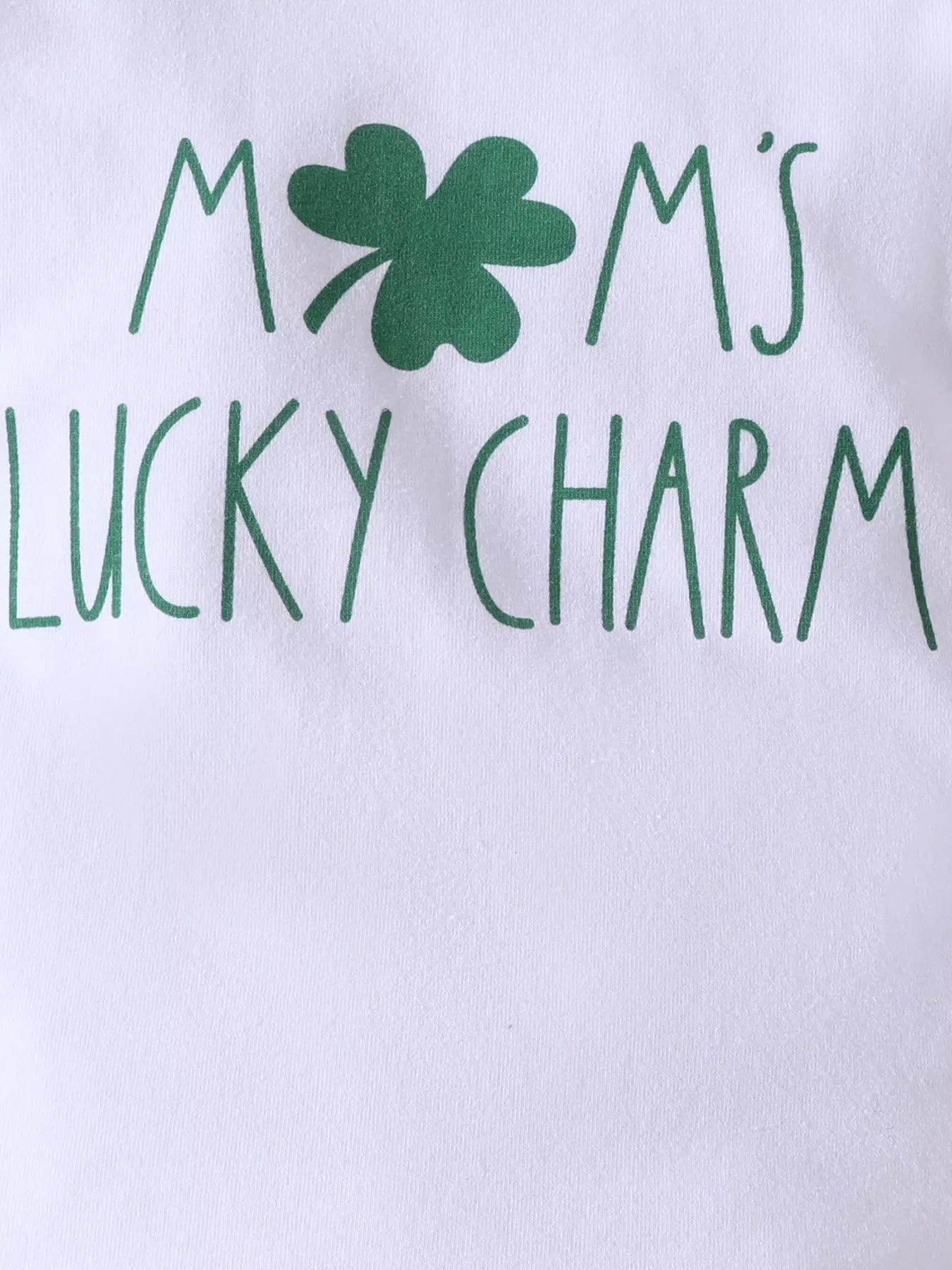 Children's Lucky Clover Long Sleeve Bodysuit and Flare Pants Set with Headband