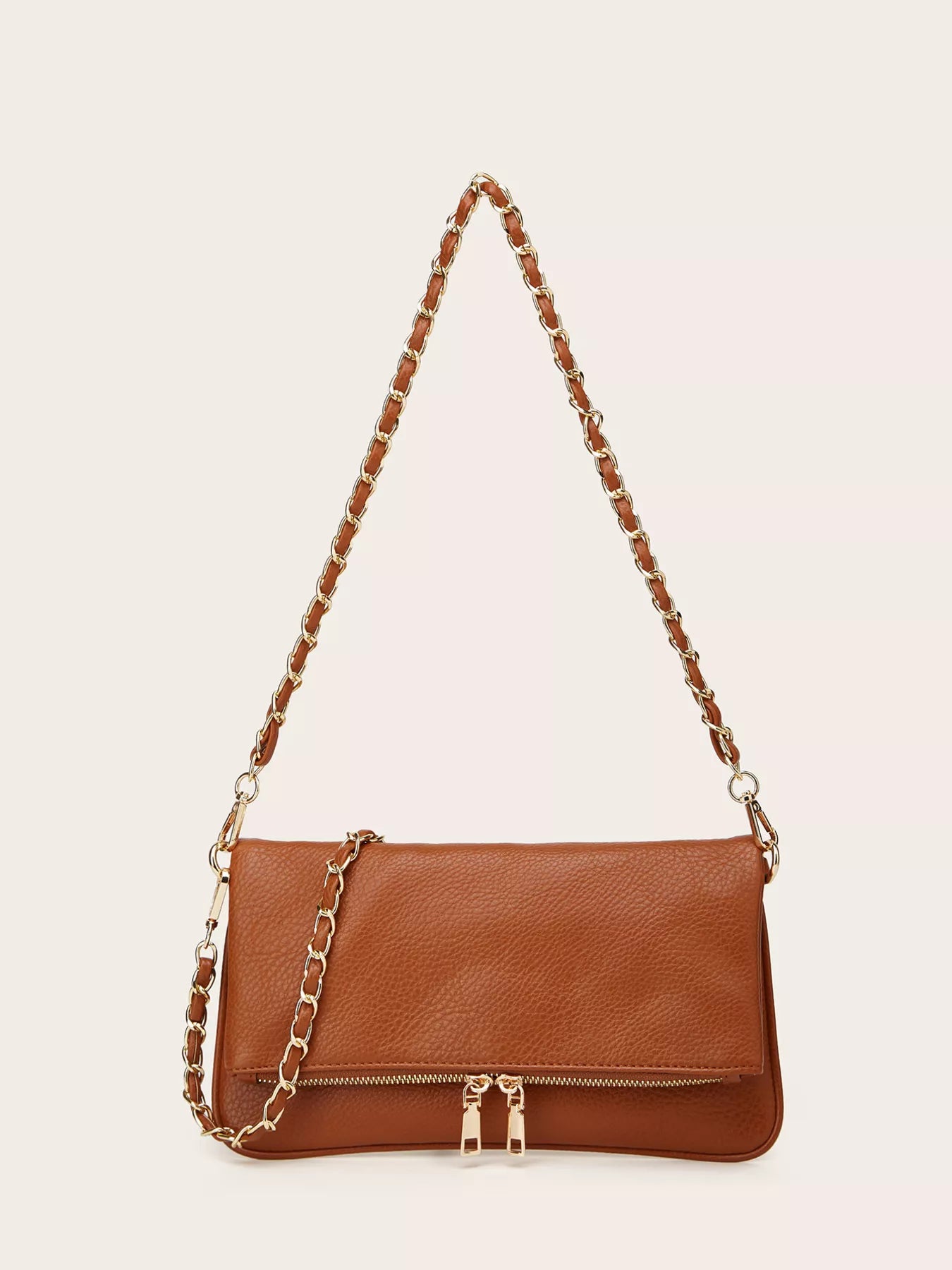PU Leather Chain Strap Shoulder Bag