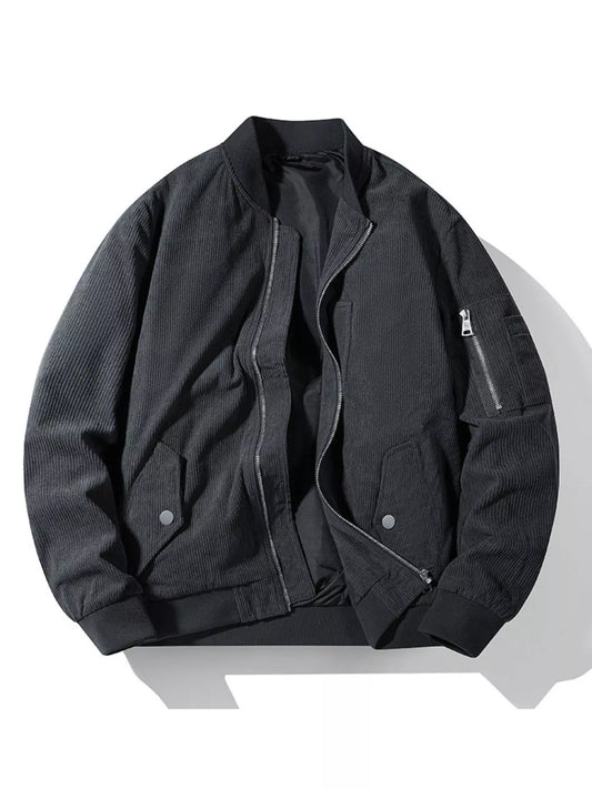 Men's Plus Size Zip Up Long Sleeve Jacket