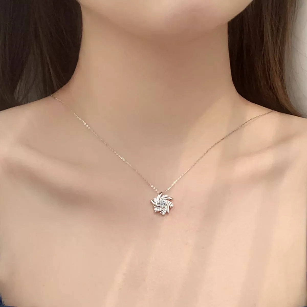 925 Sterling Silver Moissanite Pendant Necklace