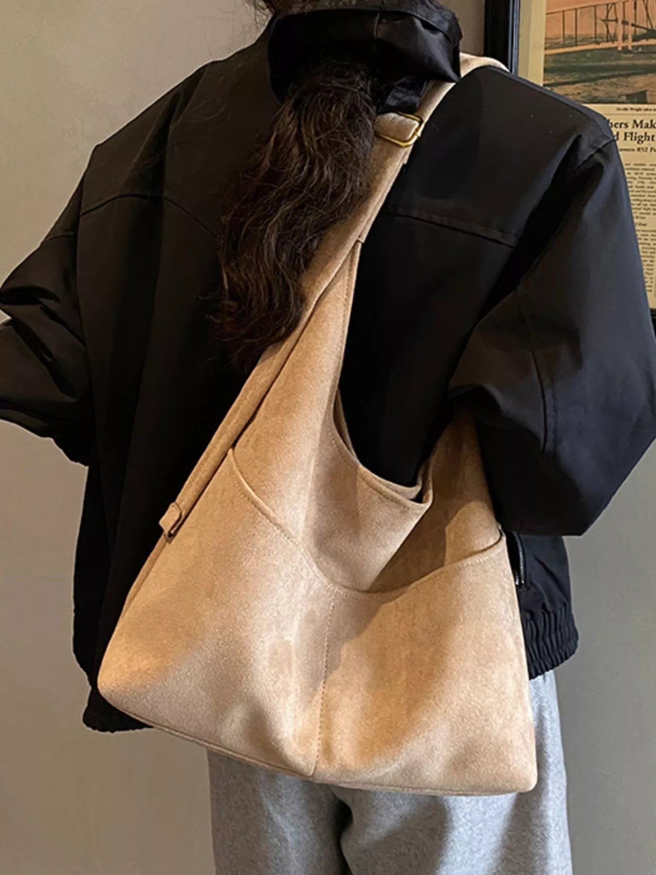 Minimalist Suede Shoulder Bag