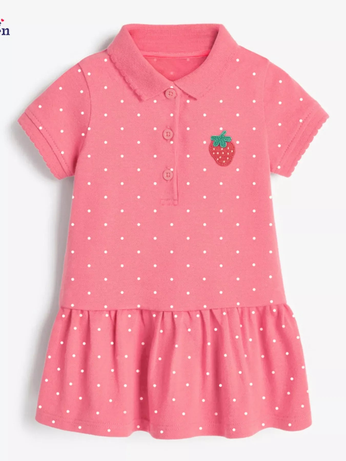 Children's Button Detail Short Sleeve Dress