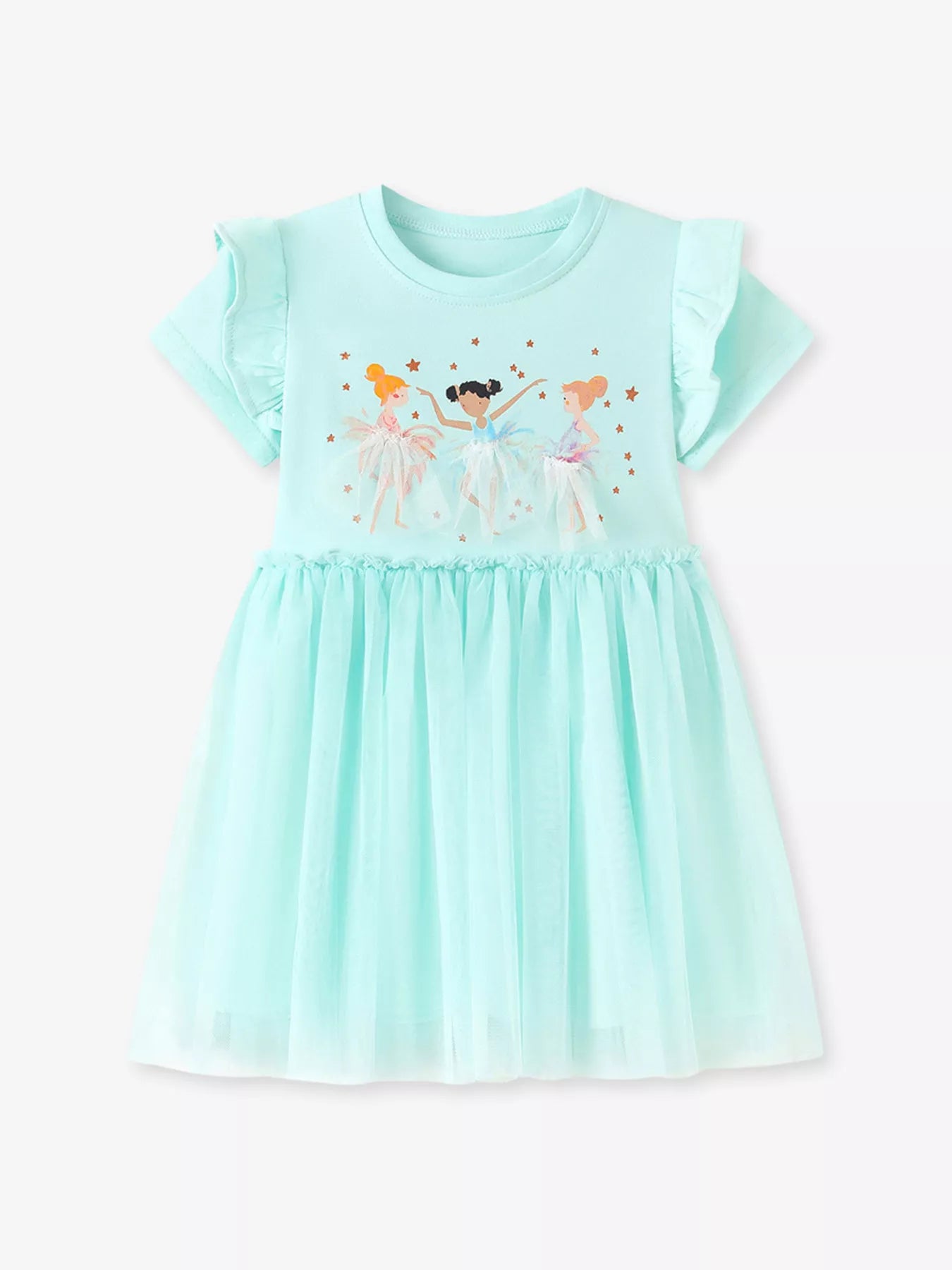 Children's Ballerina Round Neck Tulle Dress