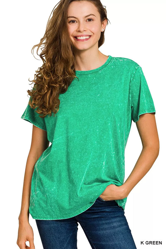 Zenana Washed Short Sleeve T-Shirt