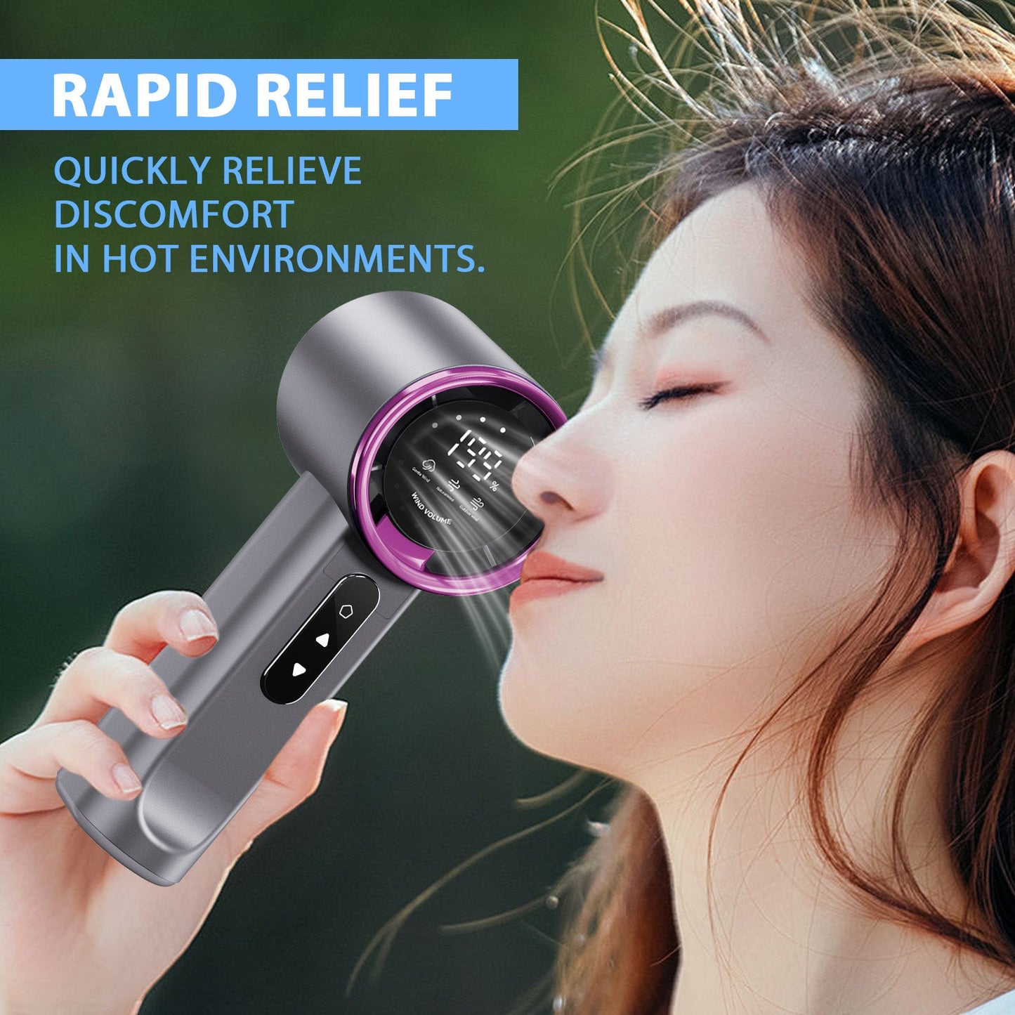 High-speed Handheld Fan Purple