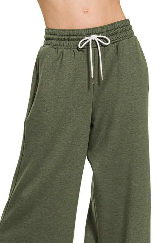 Zenana Scuba Drawstring Pants
