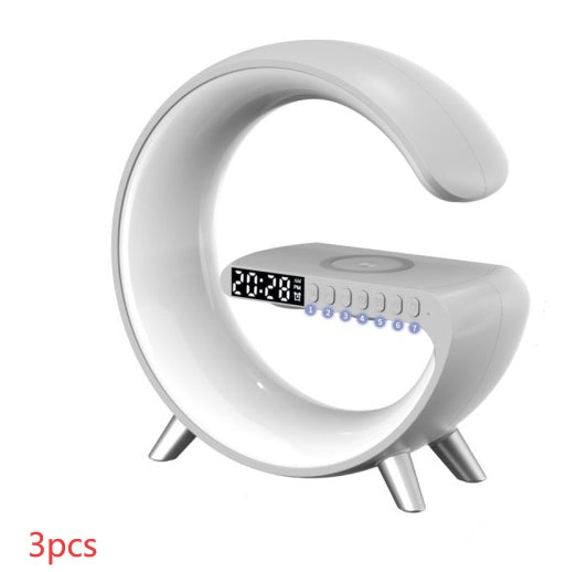 Smart G Shaped LED Lamp Bluetooth Speaker Wireless Charger Atmosphere Lamp App Control For Bedroom Home Decor