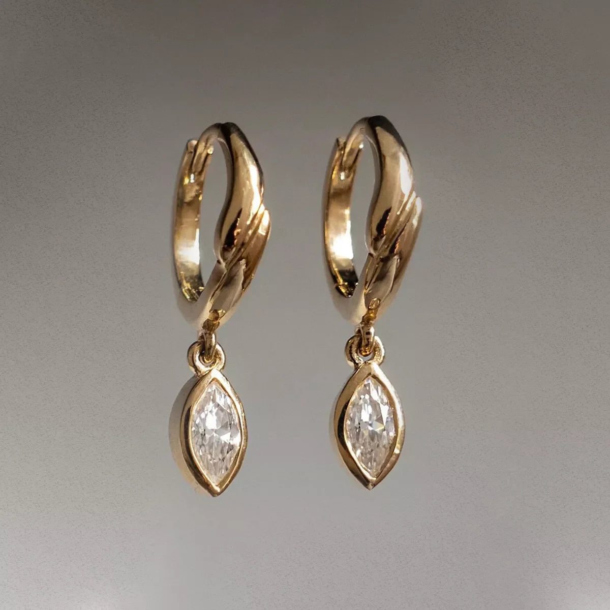 925 Sterling Silver Moissanite Hoop Drop Earrings