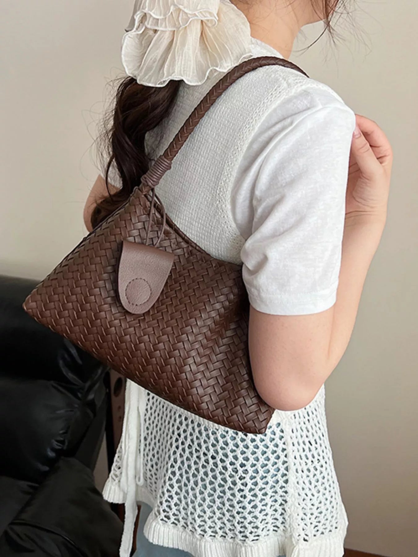 Woven Lightweight Shoulder Bag