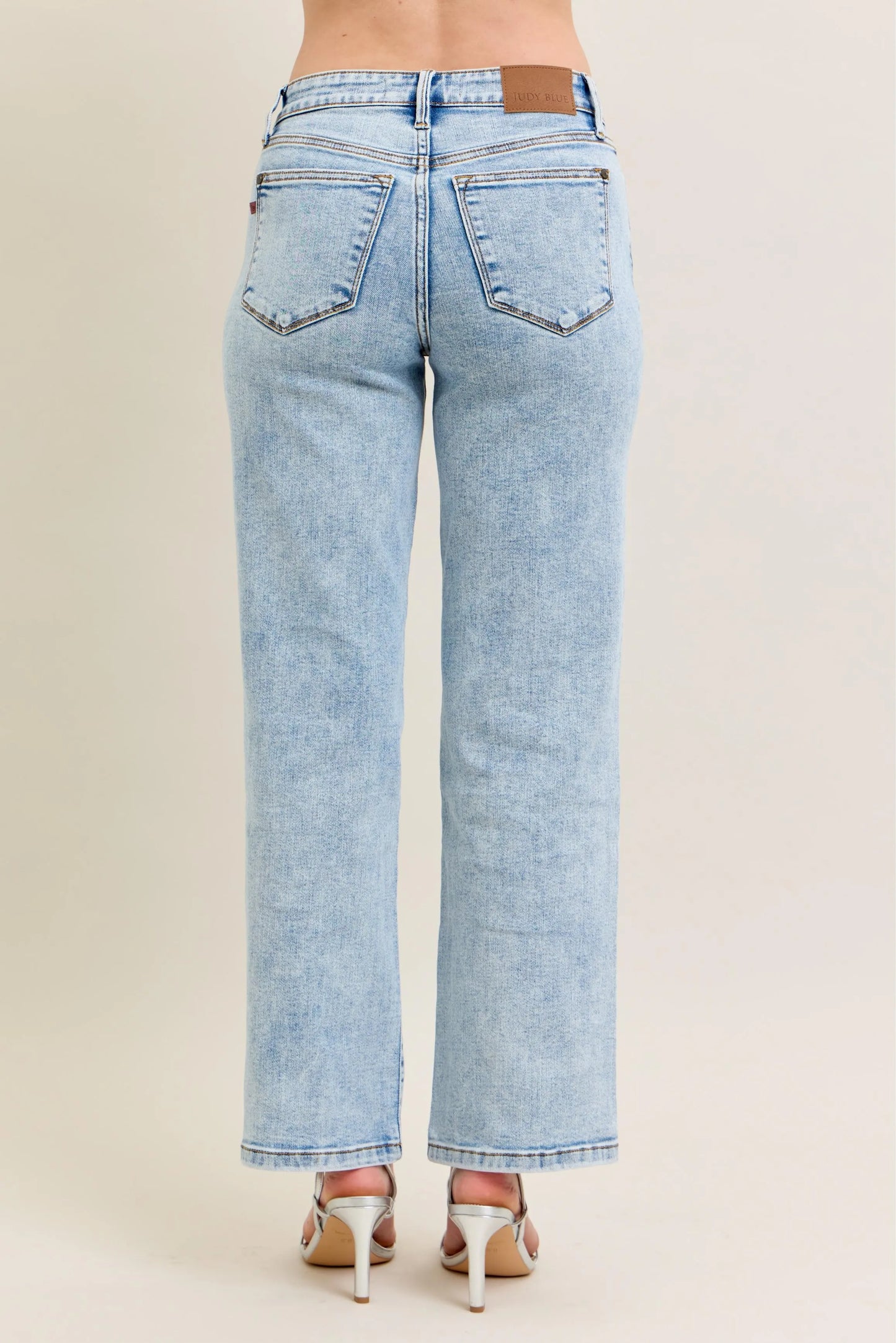 Judy Blue Full Size High Waist Stone Wash Straight Jeans Plus Size