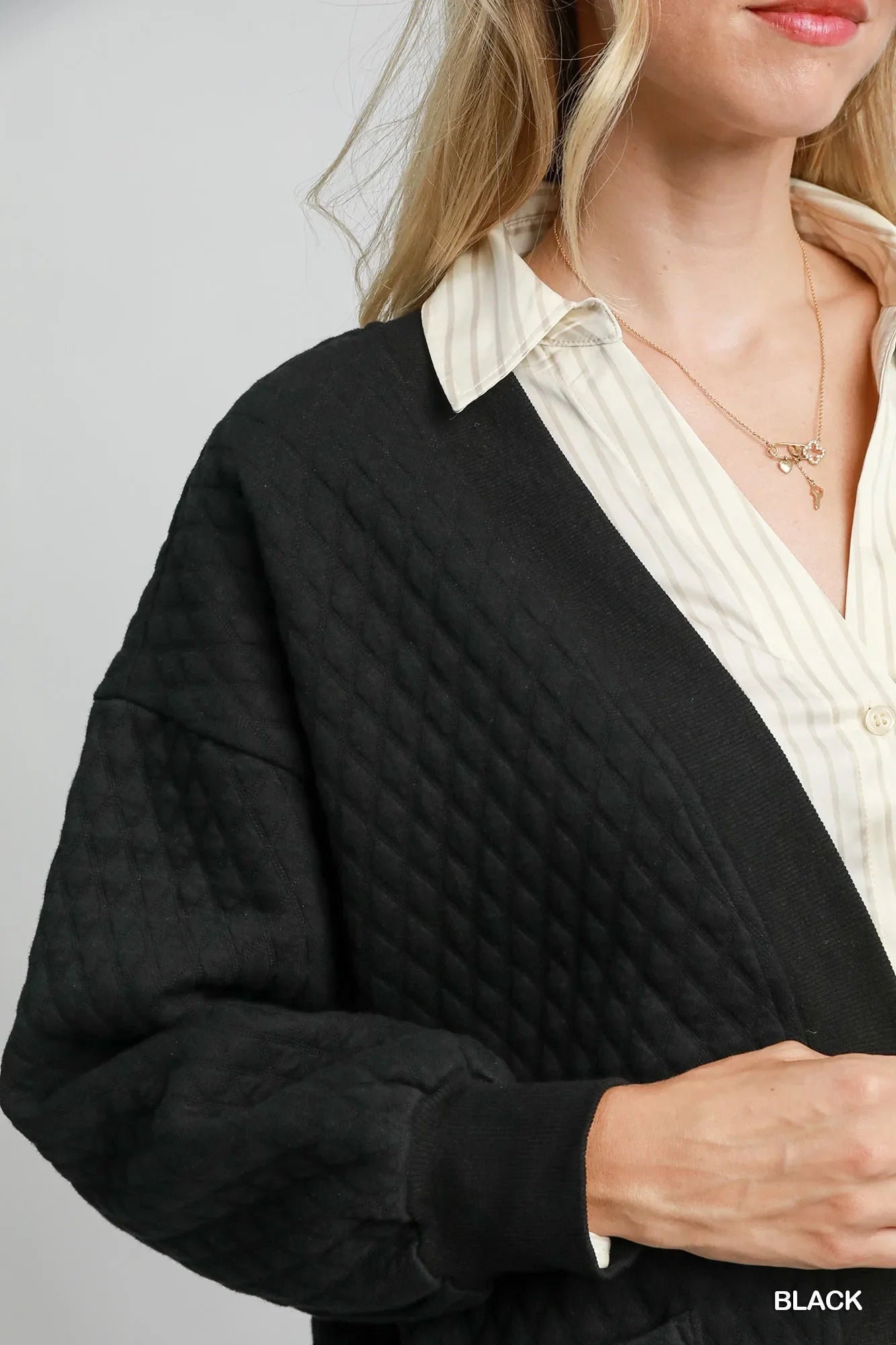 Umgee Button-Up Jacquard Cardigan