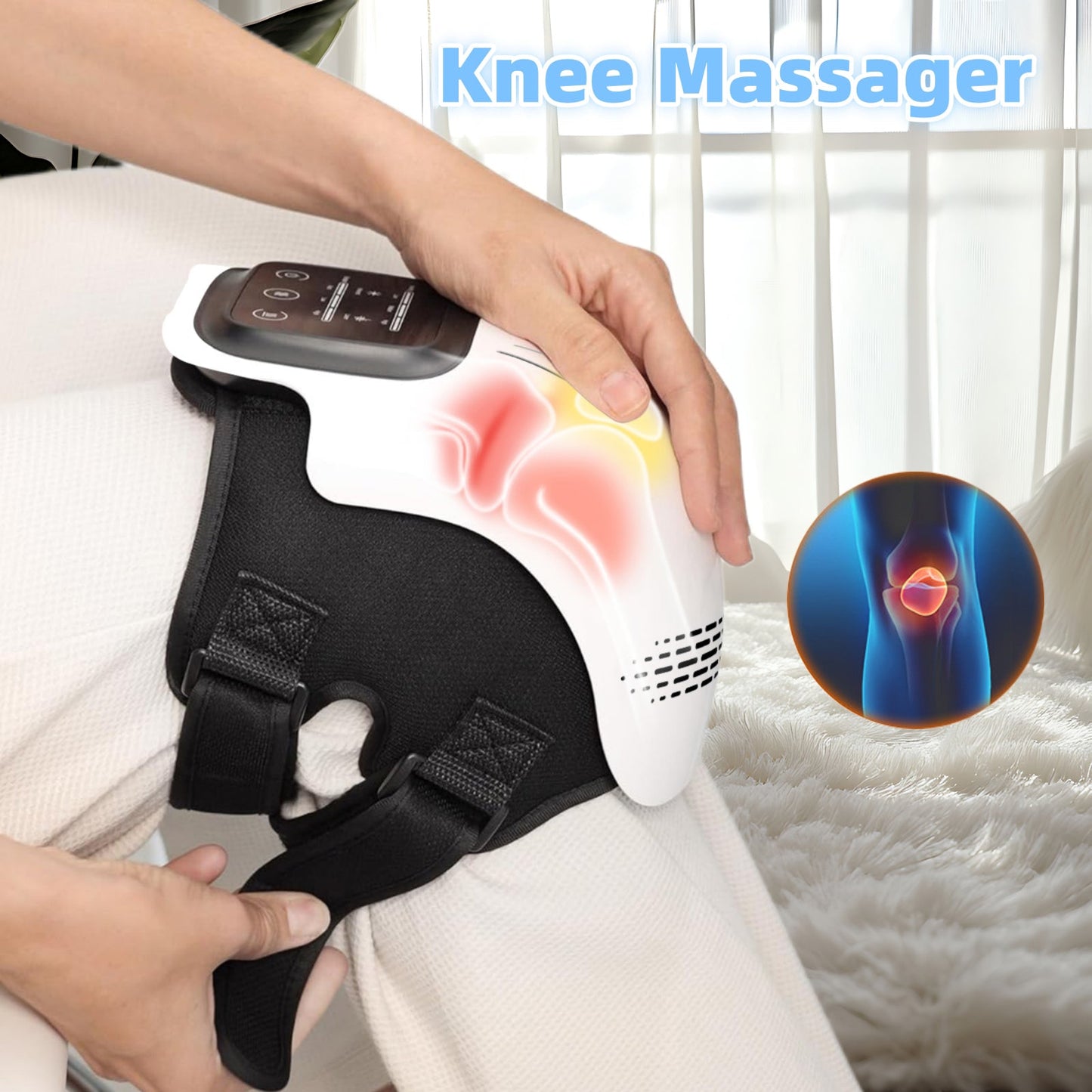 Smart Electric Intelligent Kneading Heating Knee Massager Rechargeable Pain Relief Infrared Laser Vibration Knee Massager