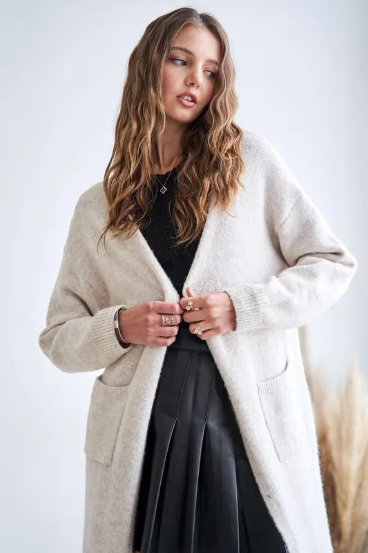 ADORA 2tone Sweater Open Cardigan