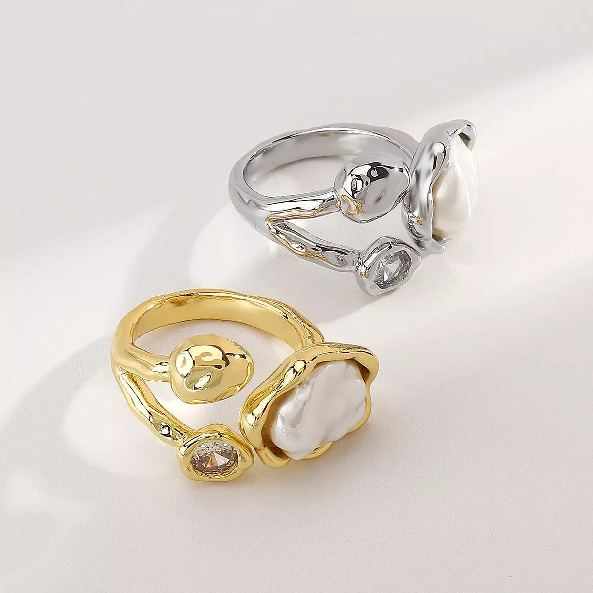 Irregular Pearl Open Ring