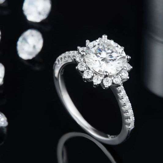 2 Carat Moissanite 925 Sterling Silver Ring