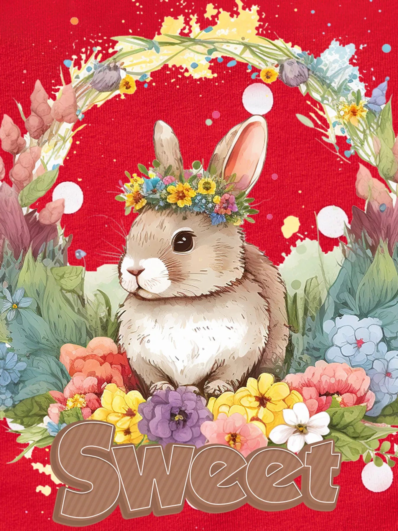 Children's Cute Bunny Crew Neck Sweatshirt