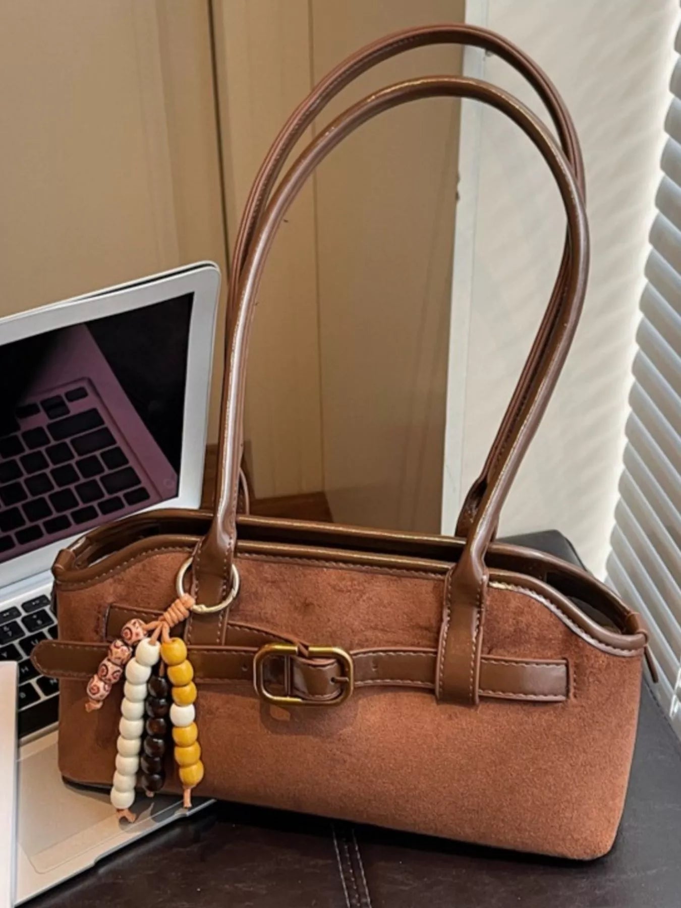 Buckle Decor Shoulder Bag
