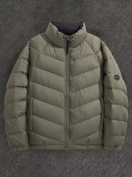 Men's Plus Size Zip Up Stand Collar Down Jacket