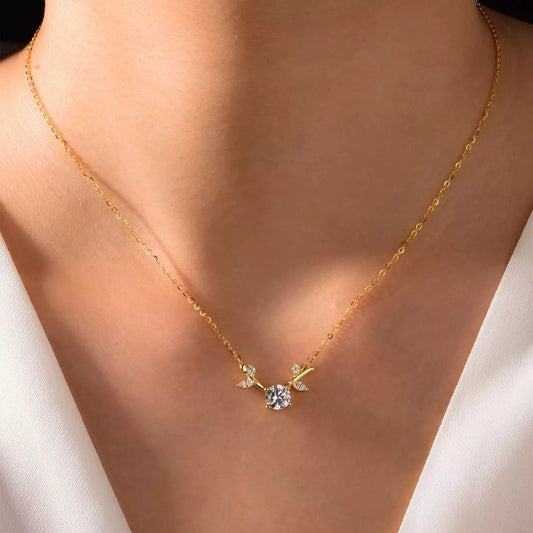 18K Gold-Plated 925 Sterling Silver Moissanite Necklace