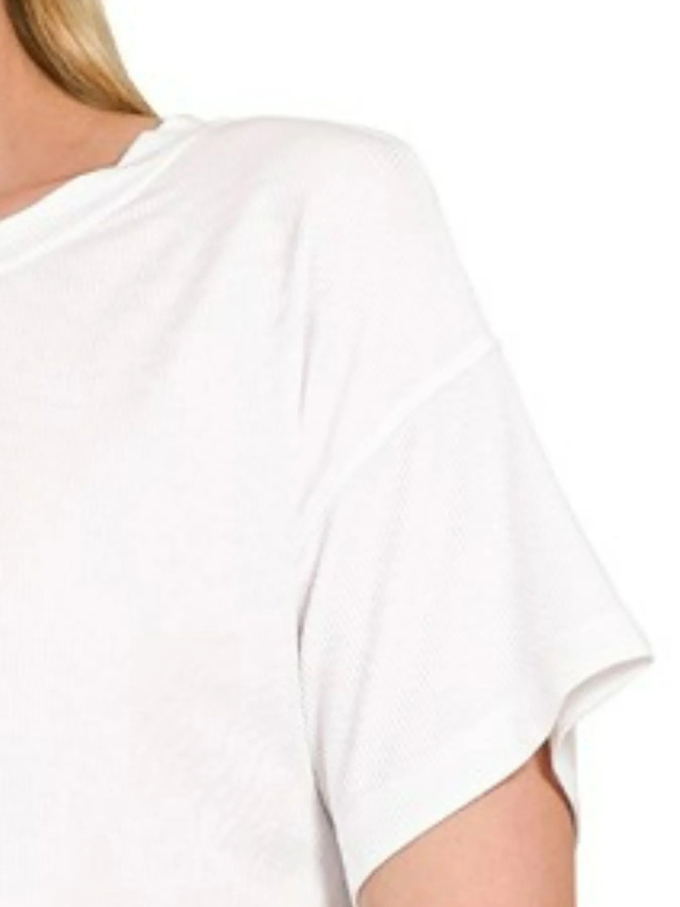 Zenana Ribbed Round-Neck Crop T-Shirt