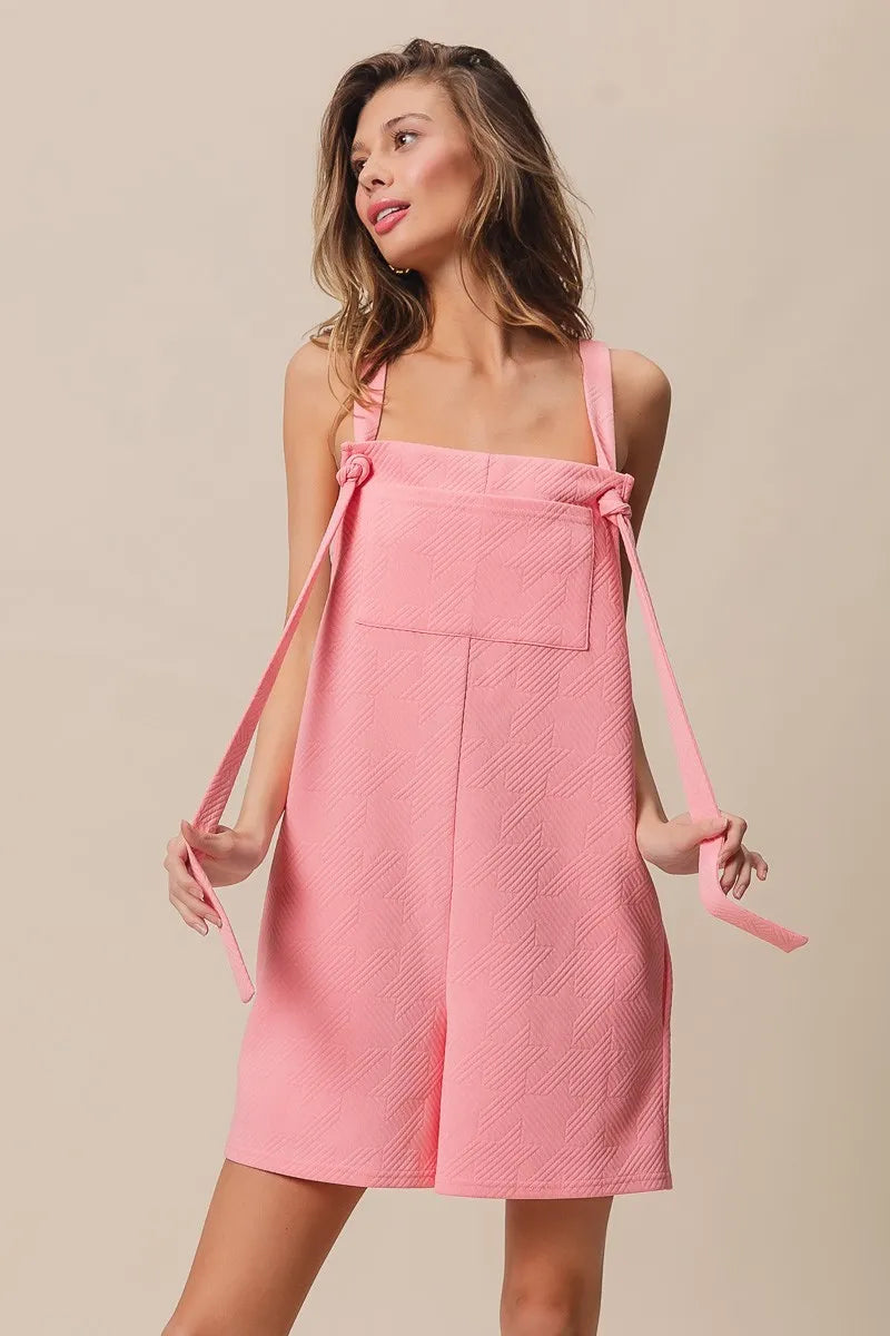 BiBi Texured Jacquard Romper with Side Pockets