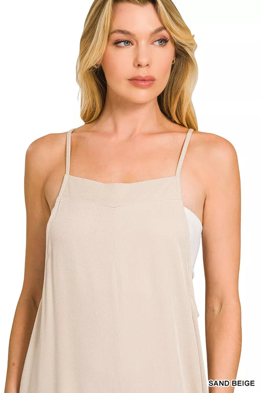 Zenana Rayon Woven Wide Leg Jumpsuit