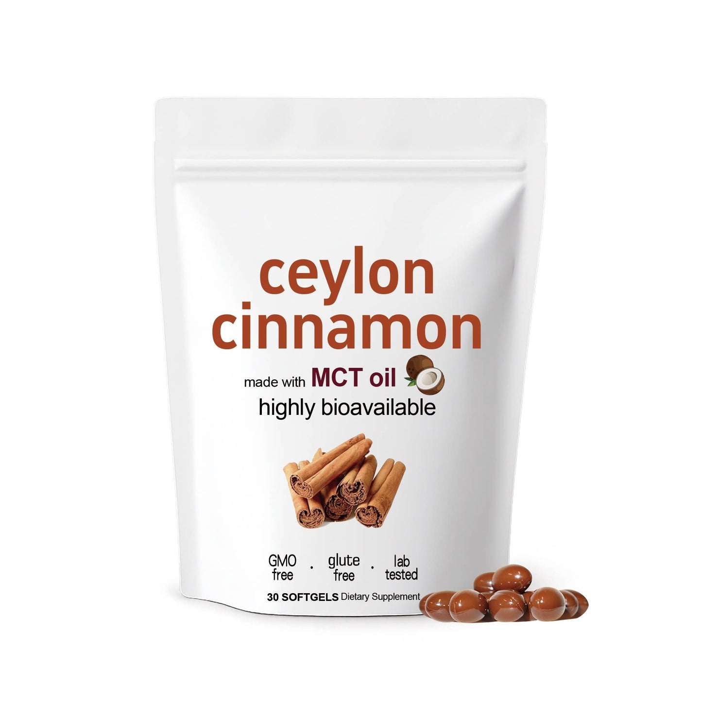 Primal Remedies Ceylon Cinnamon Softgels With Organic MCT Oil, Supports Balanced Glucose & Antioxidant Health, 30 Softgels Dietary Supplement