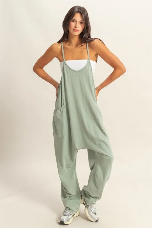 HYFVE Relaxed Fit Mineral Washed Overalls with Pockets