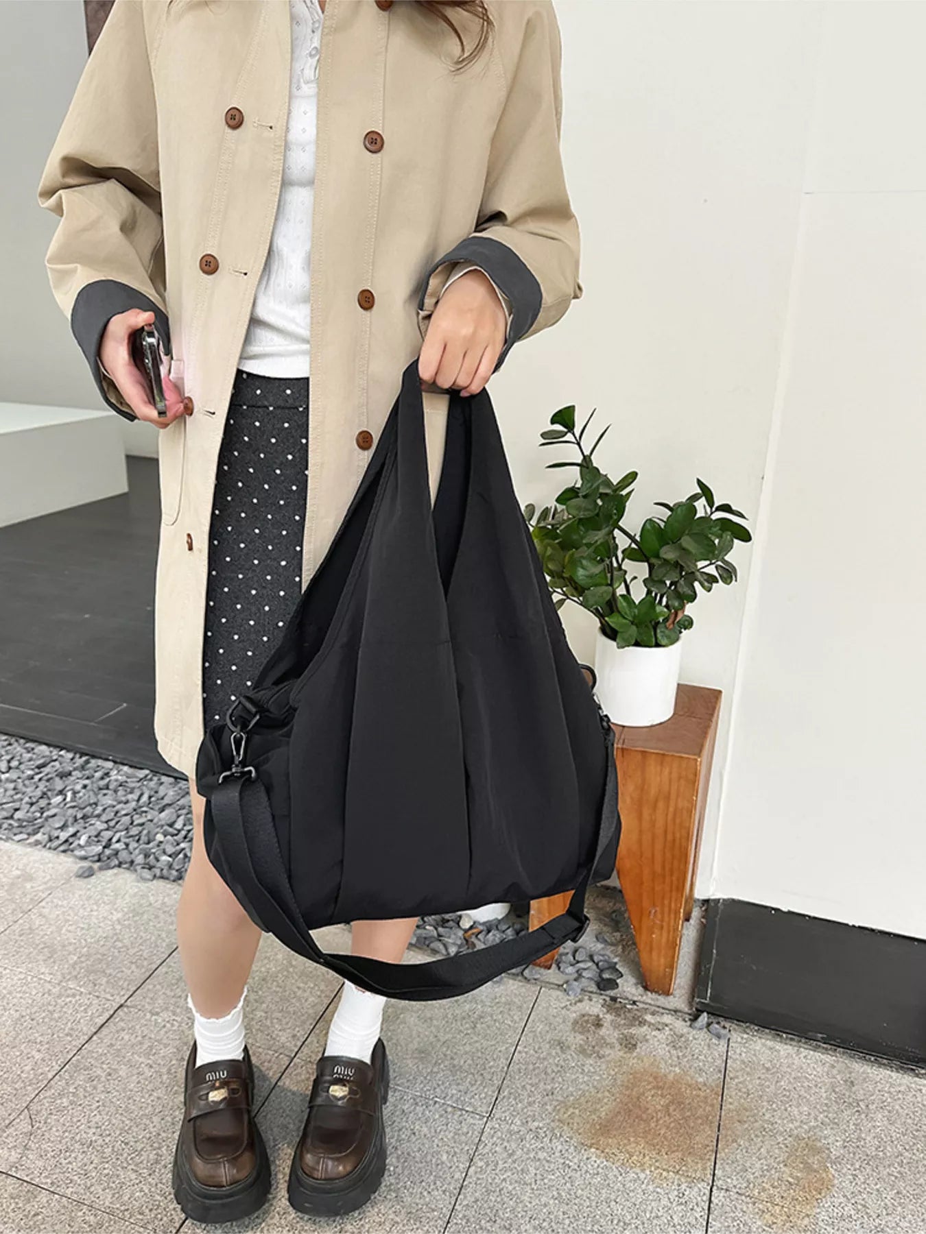 Lightweight Nylon Shoulder Bag