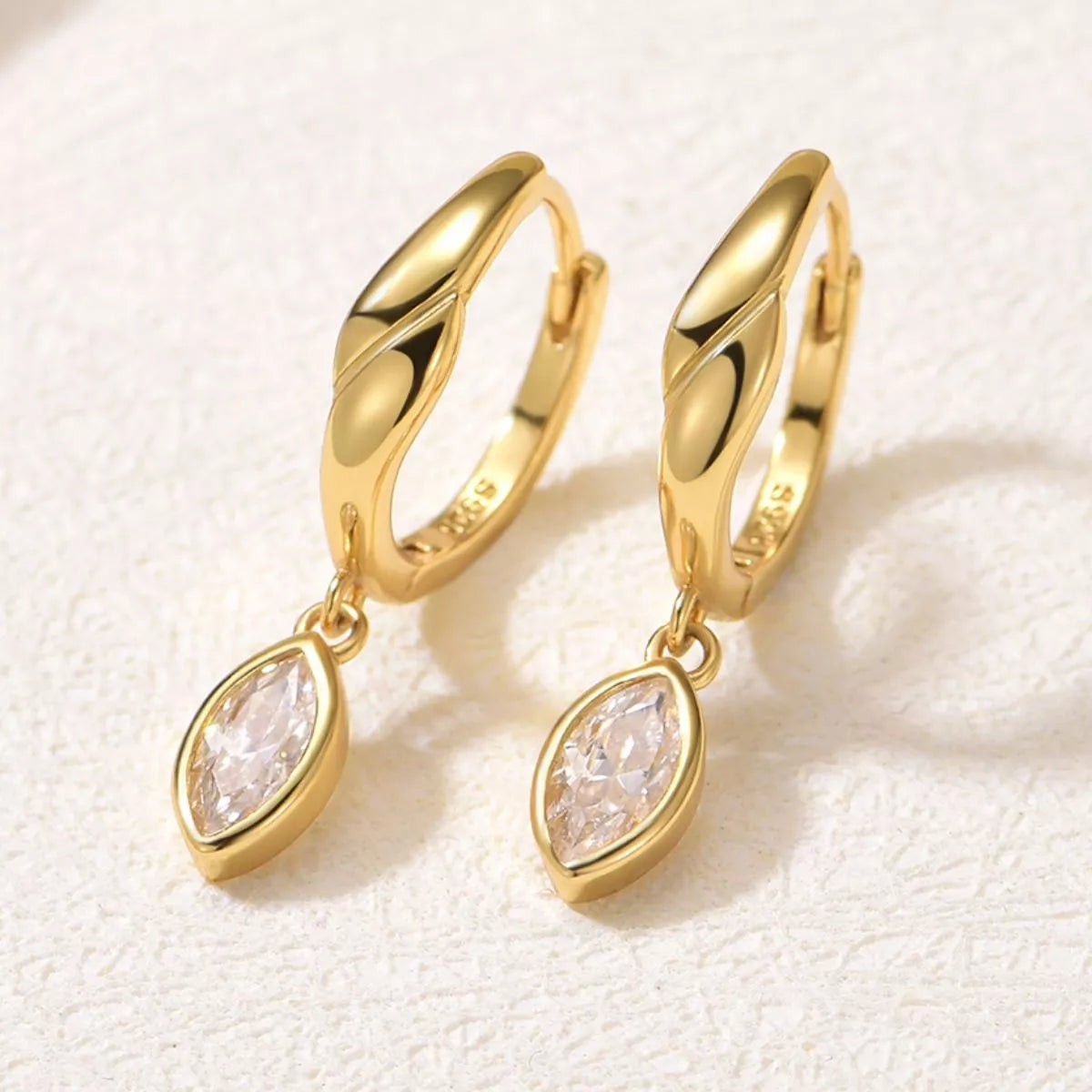 925 Sterling Silver Moissanite Hoop Drop Earrings