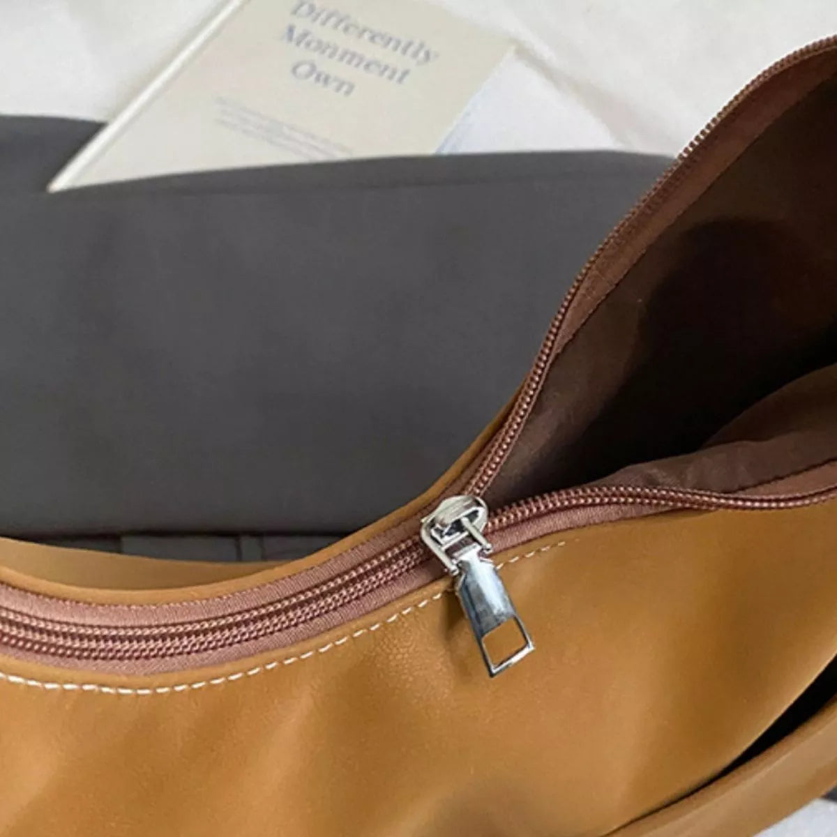 Minimalist PU Leather Shoulder Bag with Pouch